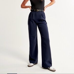 Abercrombie & Fitch Dark Blue Wide-Leg Sloane Pants